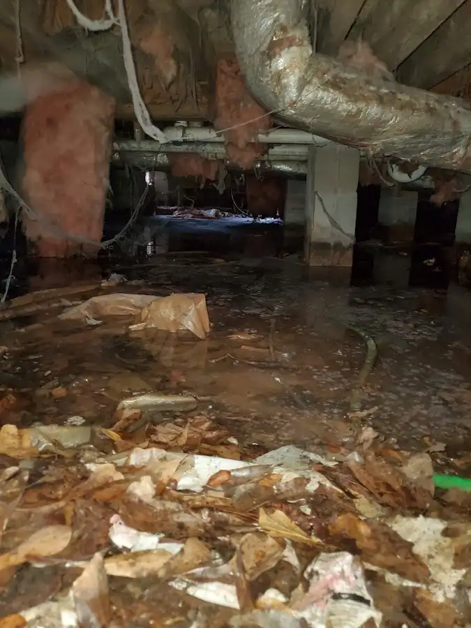 Crawl space flood assessment for Commercial Water Damage Restoration in Kingston